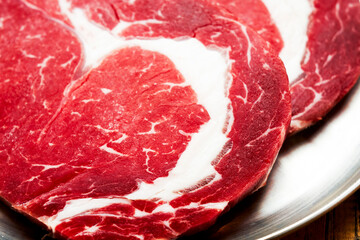 Top-grade raw beef