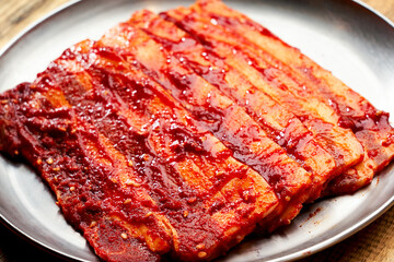 Marinated pork belly