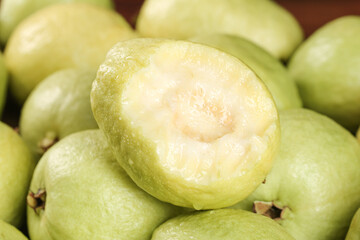 Fresh Guava Fruit with Creamy Soft Flesh Close-Up - Tropical Produce Photography