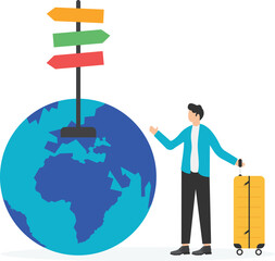 Travel concept. Colored vector flat illustration. White background.
