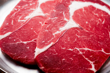 Top-grade raw beef