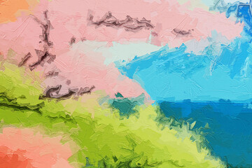 Various oil paintings, flowers, lakes, forests, cowboys, bamboo forests, chrysanthemums, scenery