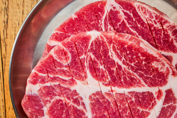 Top-grade raw beef