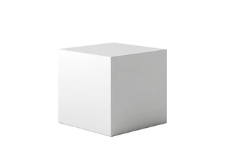 Clean white cube on black background, lit from above left