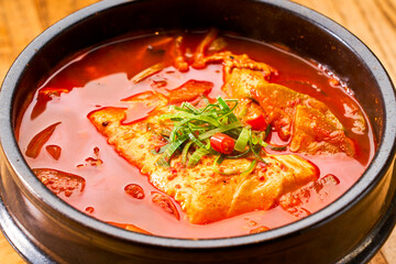 Korean tofu soybean paste soup