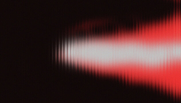 Abstract Dark Background with Horizontal Red Light Beam and Vertical Glitch. Cinematic Abstract Wallpaper with Bright Red Glare and Dark Vertical Stripes