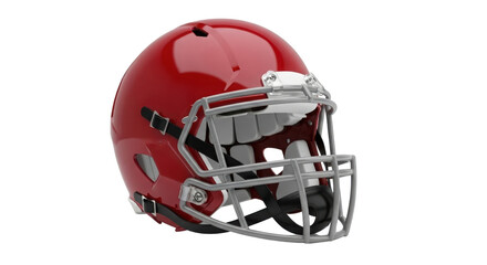 Fototapeta premium Red American Football Helmet Isolated on White Background