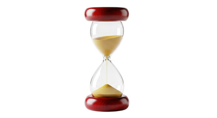 Sand timer showing a countdown for deadlines or time management concept isolated PNG with Transparent Background