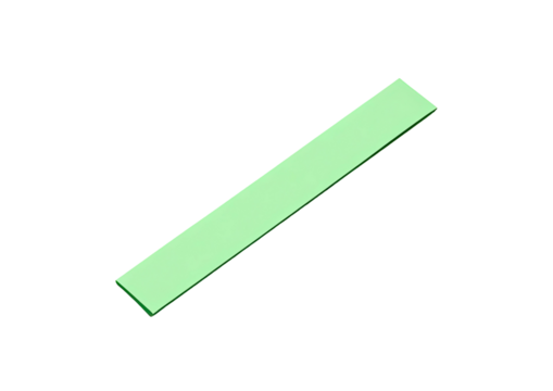 Angled, light green rectangle on a solid, black background