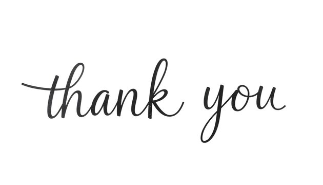 A black speech with text 'THANK YOU.'