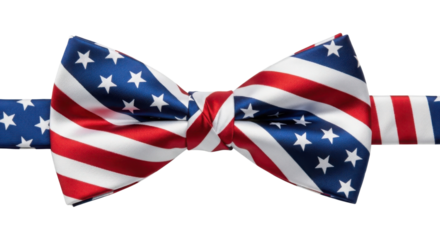 American flag pattern bowtie for patriotic celebrations and formal events isolated PNG with Transparent Background