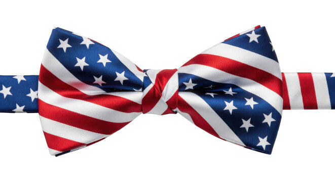 American flag pattern bowtie for patriotic celebrations and formal events isolated PNG with Transparent Background