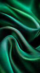 Obraz premium Abstract Emerald Green Fabric with Soft Folds and Subtle Lighting Effects