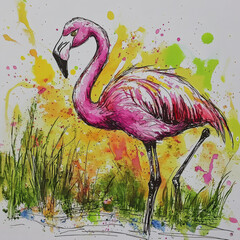 Obraz premium illustration of a flamingo