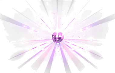 Obraz premium Disco Ball Explosion with Sparkling Light Rays in a Dark Background