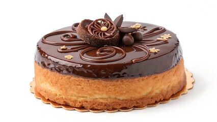 Fresh Italian homemade chocolate pastry isolated on white background, ideal for bakery advertising, dessert menus, and food packaging.