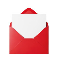 Opened Red Envelope with Blank Card transparent bg, cutout PNG