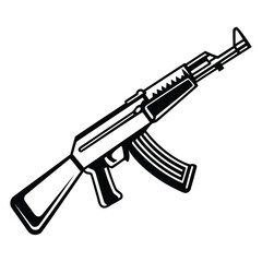 a rifle silhouette vector icon design with a white background	