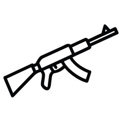 a rifle silhouette vector icon design with a white background	
