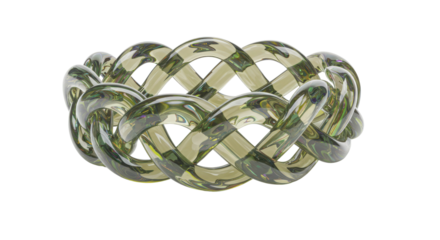 Olive Green Braided Silicone Ring Product Shot