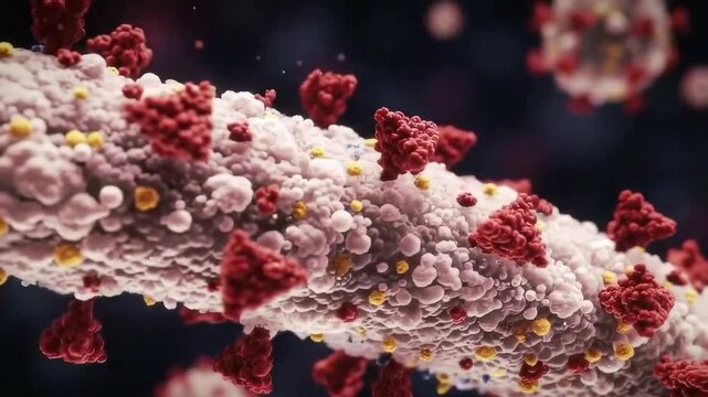 Microscopic view of the sarscov2 virus, also known as the coronavirus