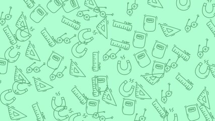 Drawings of various school tools like magnets, rulers, notebooks, and triangles. Perfect for educational websites, backtoschool promotions, and stationery designs. - Powered by Adobe