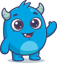 Cute Fluffy Monster Character Collection Illustration 