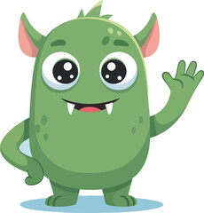 Cute Fluffy Monster Character Collection Illustration 