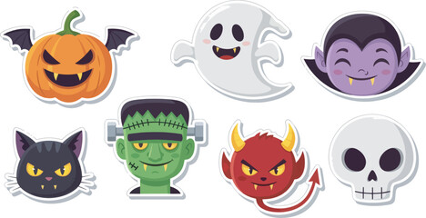 Cute Fluffy Monster Character Collection Illustration 