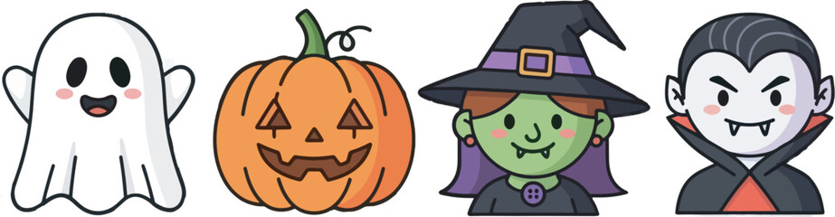 Cute Fluffy Monster Character Collection Illustration 