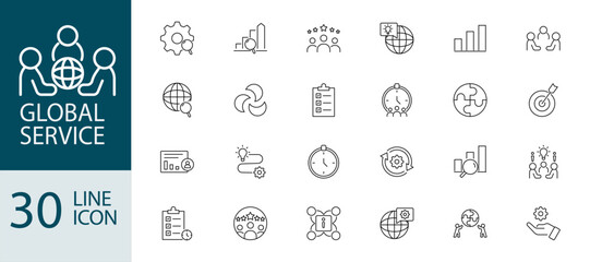 Global Business & Supply Chain Icons: Visualizing Teamwork Across Borders. teamwork icons, resource management graphics, global supply chain icons, cross-border logistics, global trade resource manage