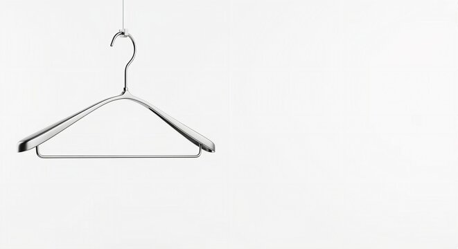 Stainless steel clothes hanger isolated on white background (1).