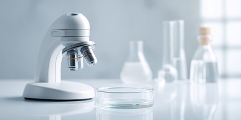 Laboratory microscope observation science lab equipment photography clean environment close-up view scientific exploration
