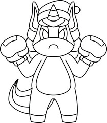 Unicorn Christmas Boxing Animal Vector Graphic Art Illustration