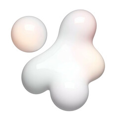 Fototapeta premium Abstract 3D rendering of organic, bulbous shapes with a glossy, white appearance