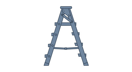 A simple illustration of a blue A-frame stepladder on a white background, commonly used for various tasks.