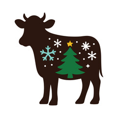 Winter Wonderland Cow SVG