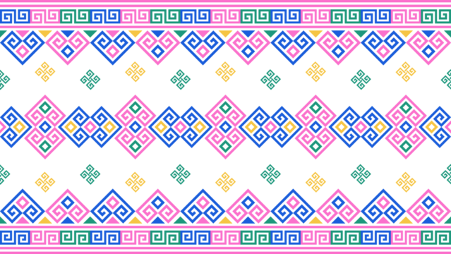 Ethnic seamless pattern in pink, blue, green, pastel colors for clothing, fabric prints, backgrounds.