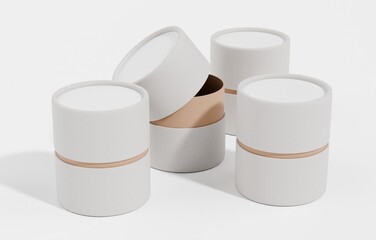 Minimal Kraft Paper Tube Packaging 66x76mm for Product Design