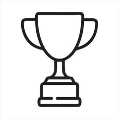 gold trophy cup vector icon illustration