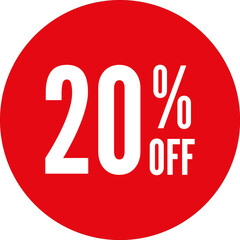 20% Off Round Sale Sticker Transparent PNG
