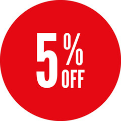 5% Off Round Sale Sticker Transparent PNG