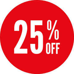 25% Off Round Sale Sticker Transparent PNG
