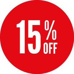 15% Off Round Sale Sticker Transparent PNG