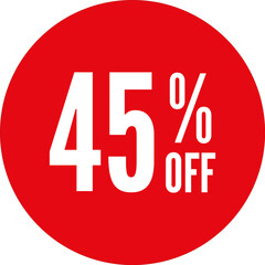 45% Off Round Sale Sticker Transparent PNG
