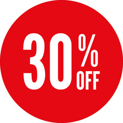 30% Off Round Sale Sticker Transparent PNG