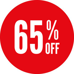65% Off Round Sale Sticker Transparent PNG