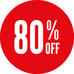80% Off Round Sale Sticker Transparent PNG