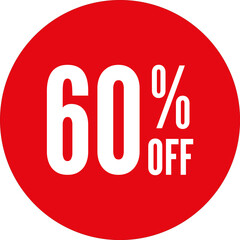 60% Off Round Sale Sticker Transparent PNG