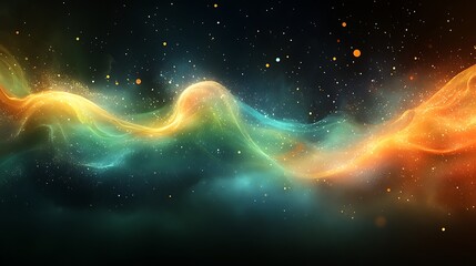 Abstract space scene with colorful nebula and stars in a cosmic atmosphere view